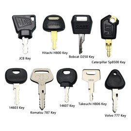 Newyuan 9 pieces 5P8500 14607 JCB 787 777 D250 H806 H800 14603 ignition key set, excavator key, construction machinery key set for machines