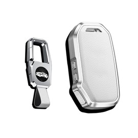 HIBEYO Smart Key Case Leather Cover Fits KIA Protective Car Key Case for KIA Sportage GT Stinger Sorento Soul Rio Optima NIRO Forte Ceed Key Fob Remote Control White