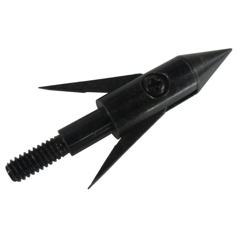 12Pcs Fishing Arrowheads Screw-on Points 150 Grain Black Bowfishing Screw