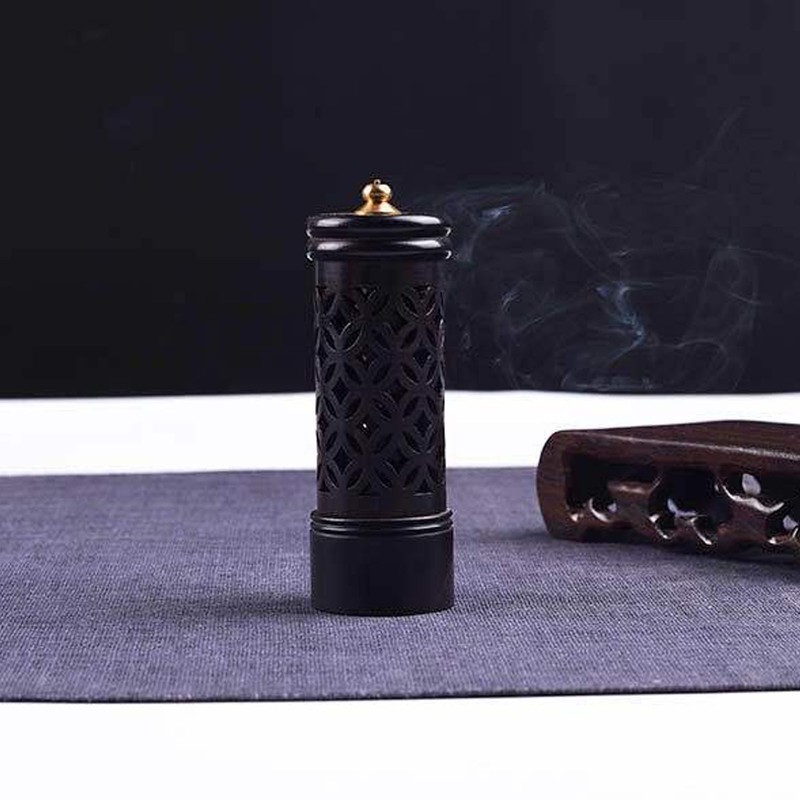 Standing Incense Stick Burner Sandalwood Carved Decorative Incense Stick Holder