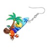 DALANE Acrylic Fun Exotic Hawaii Tropical Island Coconut Tree Earrings