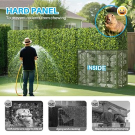 Patio 54" W x 18" H x 6" D Artificial Hedge Wall Panels Greenery Grass Backdrop, Faux Boxwood for Outdoor Privacy Room Divider Garden Planter Photography Wedding Décor