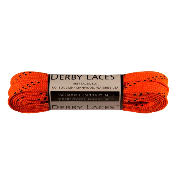 Derby Laces Orange 72 Inch Waxed Skate Lace for Roller Derby, Hockey and Ice Skates, and Boots