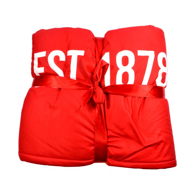 FOCO Man Utd Core Stripe Sherpa Plush Blanket