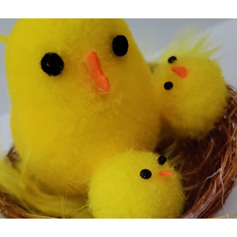 Shop4allsorts Set Of 2 Mini Easter Chicks In Nest Easter