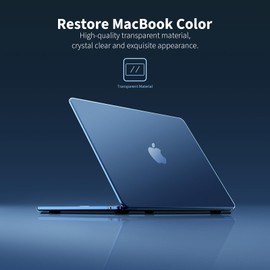 EooCoo Case Compatible with MacBook Air 15 Inch M2 A2941 M3 A3114, 2023 2024 Release, Ultra Thin Smooth Hard Shell Protective Case, Crystal Midnight