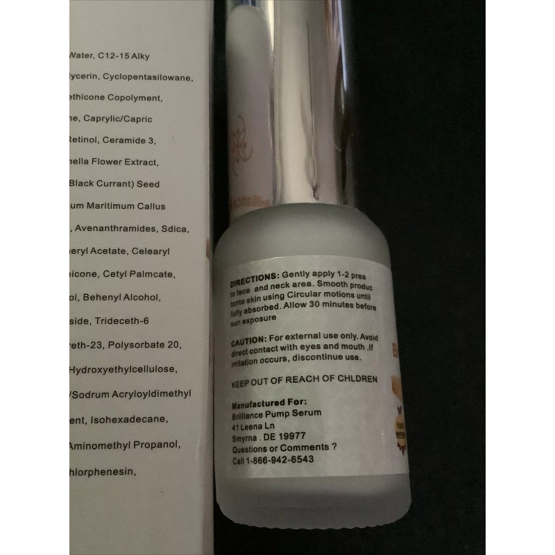 Brilliance Pump Serum~ Anti-Aging Serum~Retinol & Flower Extract~.5 FL. OZ.