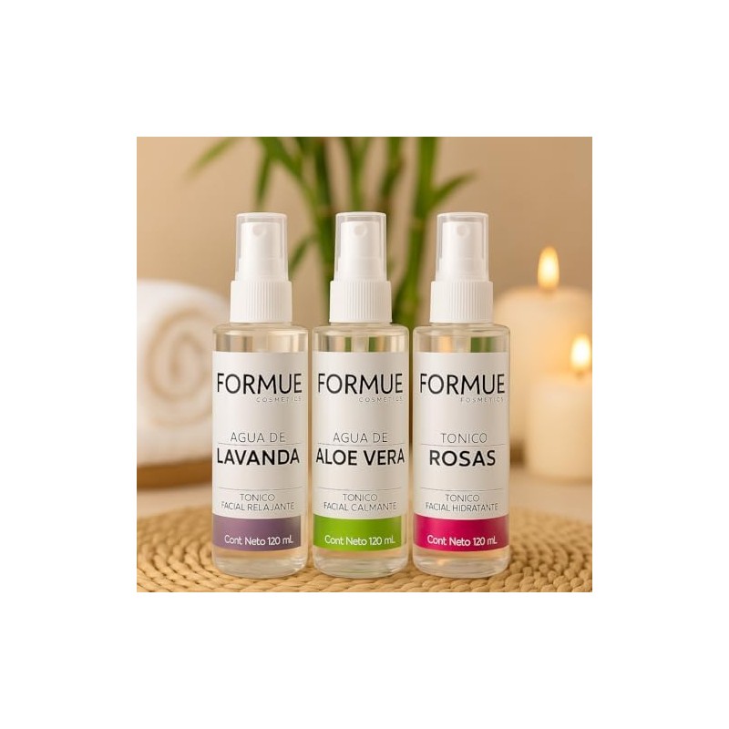 Kit de aguas aloe vera, rosas y lavanda Formue 120