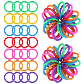 QUMENEY 210 Pcs Plastic Binder Rings Colorful Loose Leaf Hoop Ring Clips for DIY Keychain Scrapbook, Index Cards, Book, Accessories and Document Stack （28mm）