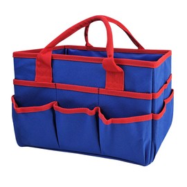 Mewise Teacher Handle Tote Bag Organizer,Tote Bag Organization for Crafts,Art,Paper,Books,School,Sewing,Travel with Handles,Ofiice Supplies Storage (Blue)