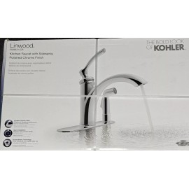 KOHLER Linwood  Kitchen Faucet With side spray chrome polished R29671-CP new
