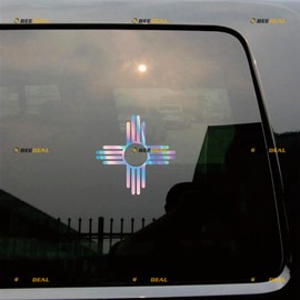 Flag of New Mexico State Decal Sticker Vinyl - 2 Pack Holographic Iridescent, 6 Inches - No Background Die Cut for Car Boat Laptop Cup