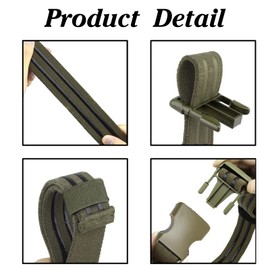 VCQIEO Tactical Leg Strap for Gun Holster, Nylon Elastic Thigh Belt for Women/Men, Drop Leg Hanger with Quick-Release Buckle for Games, Outdoors and Cosplay Costume Accessory, Green