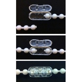 10 QTY: RollEase Clear Plastic Chain Connector for #10 or #6 Beaded Chain for Roller Shades