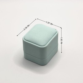 WHSLILR - Caja de anillo de piel para propuesta – Joyero de anillo de compromiso para propuesta de boda, bonito anillo azul claro caja de regalo para el día de boda – PRB003