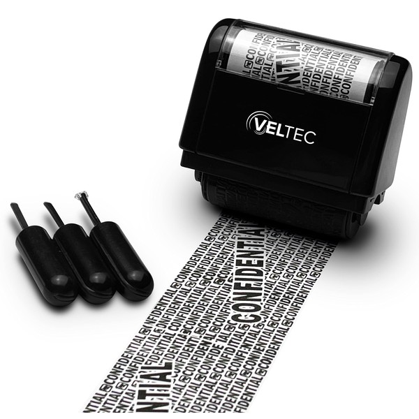 Veltec Identity Theft Protection Roller Stamp - Confidential Roller Stamp