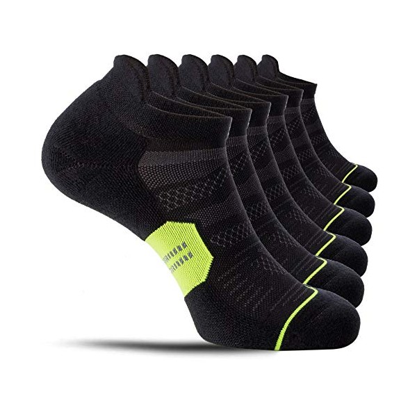 CelerSport 6 Pack Men's Running Ankle Socks with Cushion, Low
