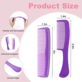 Gisdo 20 Pcs Hair Comb Set in Bulk Individually Wrapped, Pocket Comb & Wide tooth Hairbrush Set for Women Kids Hotel,Airbnb,Shelter/Homeless/Nursing Home/Charity(Bright Color)