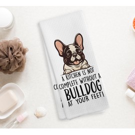 NOQL Bulldog Kitchen Towels and Dishcloths, Bulldog Gifts for Women Men, Bulldog Decor, Dog Gifts, Dog Decor Drying Cloth Hand Towels Tea Towels for Bathroom Kitchen, 6×24 Inches