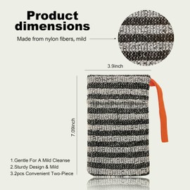 Beiskll Soap Bags, Bar Soap Pouch and Soap Saver Pocket for Use in Shower, Body Scrubber Sponge for Baths, Gentle Exfoliating, 2 Pack