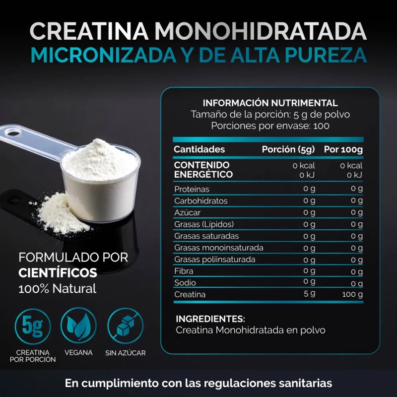 Oby Creatina Monohidratada Micronizada 500g Pura En Polvo Sin Sabor