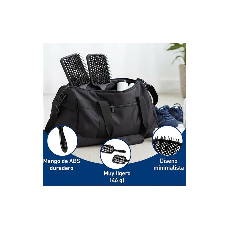 Bluelander Kit de 2 Cepillos para Cabello Antinudos con Mango