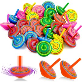 30 Stück Kreisel aus Holz Bunt Spielzeugkreisel Holzkreisel für Mitgebsel Kindergeburtstag Gastgeschenke Partydekorationszubehör