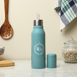 dudki Stainless Steel Oil Dispenser 750 ML Bottle Leakproof | Oil Nozzle Dropper | Cooking Oil Bottle For Home, Kitchen, Cooking, Café, Restaurant (Moss Green)