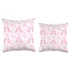 Preppy Pink & White Toile Golden Retriever Dog Throw Pillow