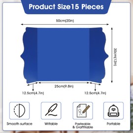 15 Pcs Trifold Presentation Board 12 x 20 Inch Trifold Poster Board Portable Science Fair Display Cardboard Foldable Posterboard for Photo Exhibition Meeting School(Colorful)