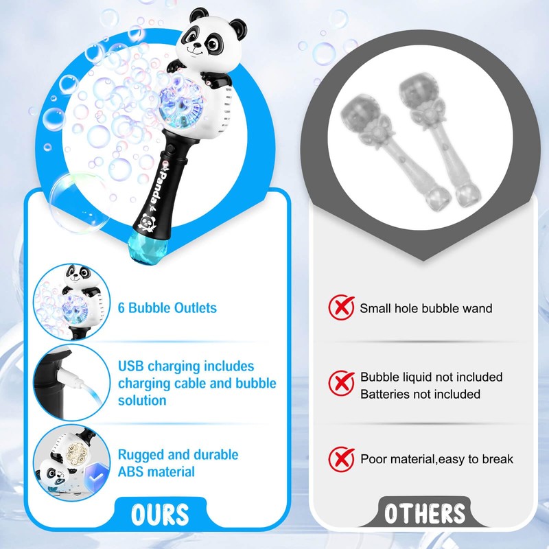 Britik Bubble Wands for Kids Ages 4-8 Years Old: Light
