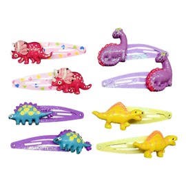 4 Pairs Of Dinosaur Hairpins, Girl Hairpins, Glitter Hairpins, Girl Hair Accessories, Animal Hairpins, Girl Accessories