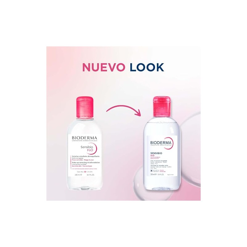 BIODERMA, Agua Micelar, Sensibio H2O, Desmaquillante para Piel Sensible, Calma