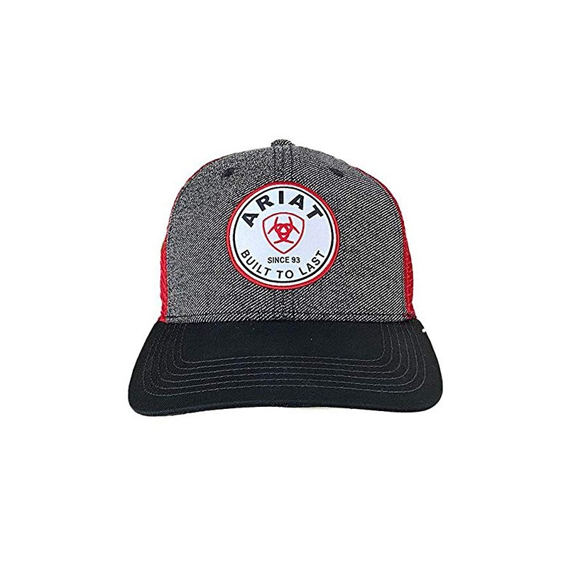 Ariat Men's Grey Brand Circle Patch Mesh Cap