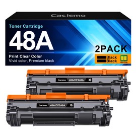 Caclemo 48A Toner Cartridge Black CF248A Compatible Replacement for HP 48A Toner Cartridge Black Compatible with HP Laserjet Pro M15w M29w M30w M31w MFP M28w M28a M29a M15a M16w Printer (2 Black)