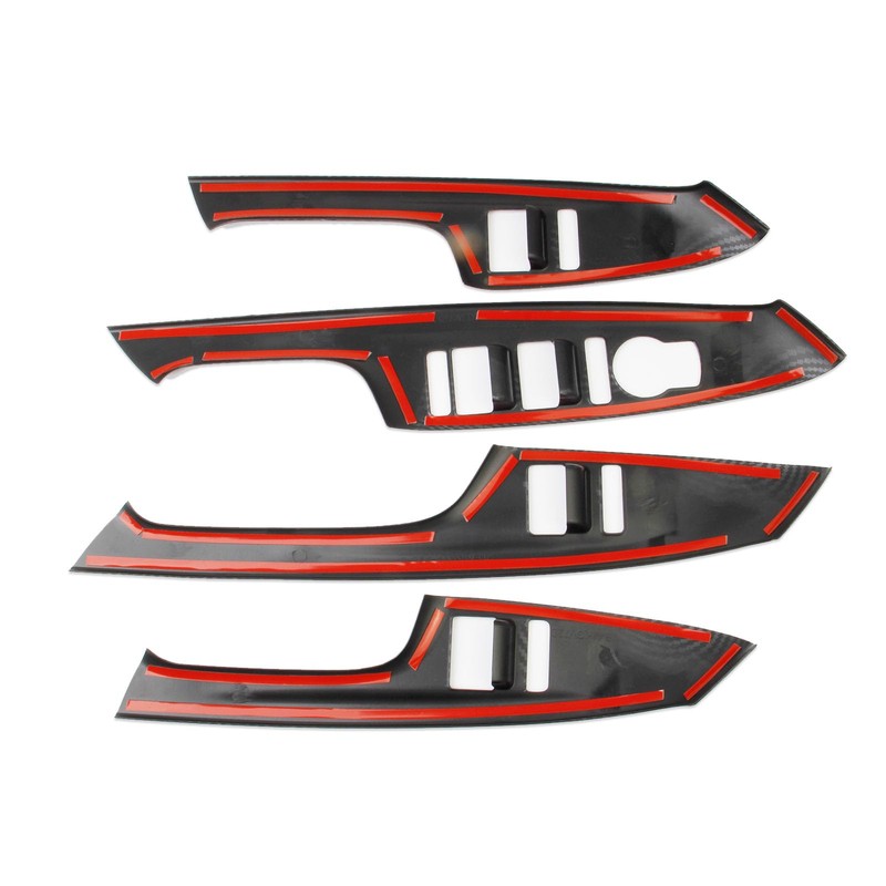 Fewshaw Carbon Fiber Style Interior Window Lift Switch Panel Cover