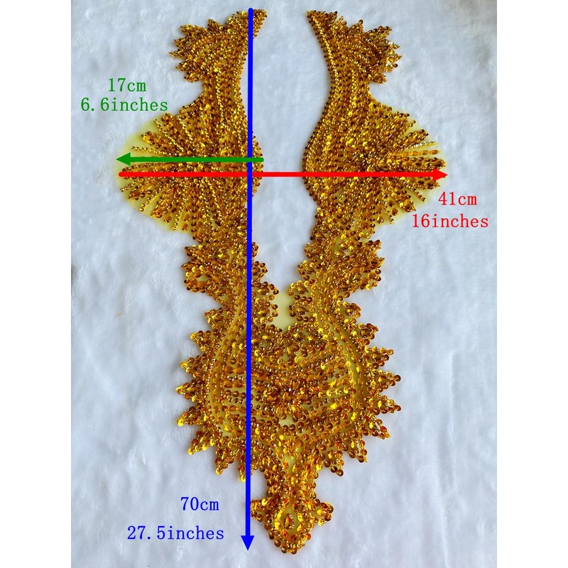 Handmade Crystal on lace Applique Sewing Rhinestones Beads Sequins Patches