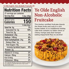 Beatrice Bakery Co. Ye Olde English Non-Alcholic Fruitcake, Grandma's Baked Fresh Delicious Dessert Made With the Finest Fruits and Nuts, Kosher Certified, Est. 1917 (32 Ounces)