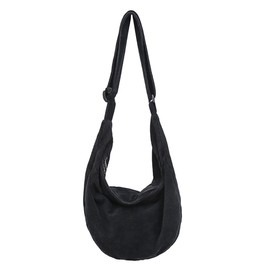 ibalulu Crossbody Bag Women's Men's Shoulder Bag Women's Cord Bag Handbag Women's Large Casual Shoulder Bag with Adjustable Shoulder Strap for School Office Work Travel Excursion Shopping, black