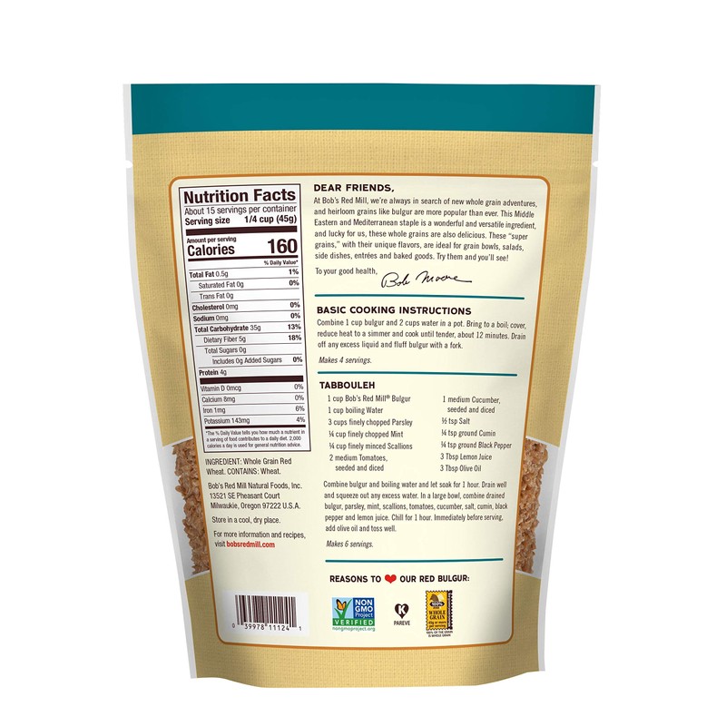 Bob's Red Mill Red Bulgur Hard Wheat, 24 Ounce (Pack