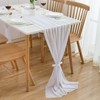 CHUQING Table Runner White Chiffon Table Runner Wedding Communion 420