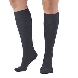 Ames Walker AW Style 136 Women's Microfiber 20 30mmHg Knee High Socks Black