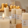 2-Pack 2x6 White Beeswax Pillar Candles, Hand-Rolled Honeycomb Texture
