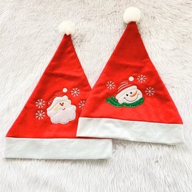 Christmas Decoration Embroidered Non-Woven Santa Hat Free Size/NO.2 10ea