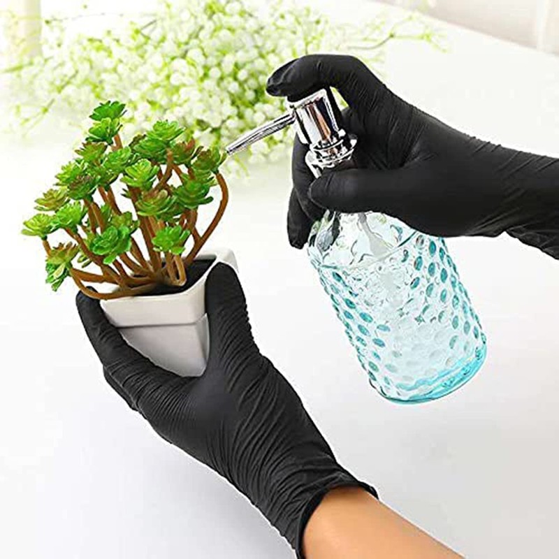 Black Nitrile Disposable Gloves - Latex Free, Powder Free, Exam