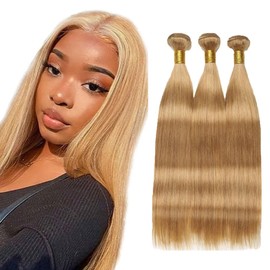 24 26 28 Inch Raivide Hair Color 27 Bundles Honey Blonde Straight Human Hair Bundles Peruvian Honey Blonde Bundles Human Hair Color 27 Straight Bundles