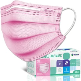 Medtecs Face Mask Disposable – Available in 50 & 2,000 pcs – ASTM Level 1, 3-Ply Breathable, Soft Fit – Adult Size – Ideal for Commuting & Daily Wear