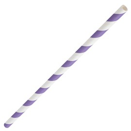Utopia Lilac & White Paper Straws 8inch - Pack of 250 - Eco-Friendly Paper Straws, Paper Drinking Straws F90168