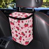 gearider Pink Strawberry Car Trash Can with Lid Garage Bag