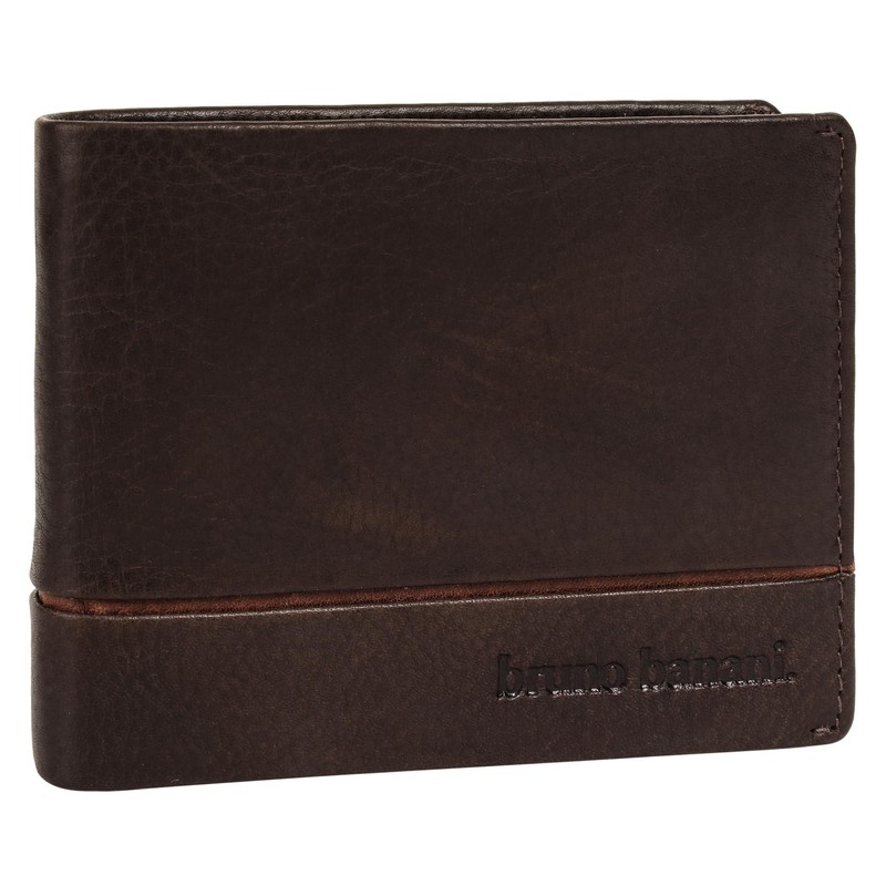 bruno banani Genuine Leather Men's Wallet - 022003, brown, rfid